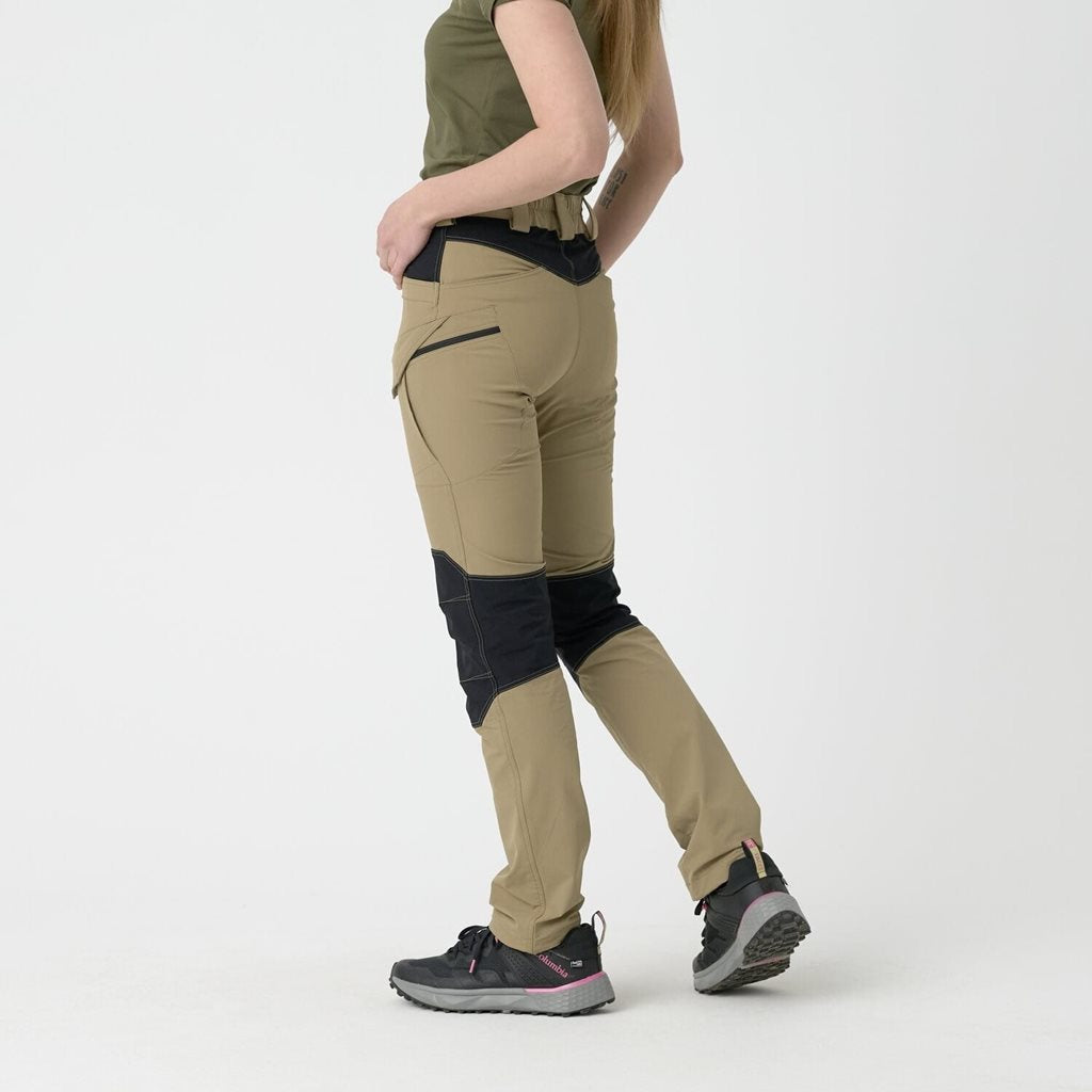 Pantalones softshell tacticos para mujer KHAKI/NEGRO