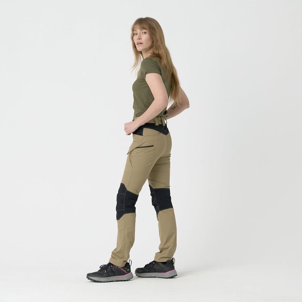Pantalones softshell tacticos para mujer KHAKI/NEGRO