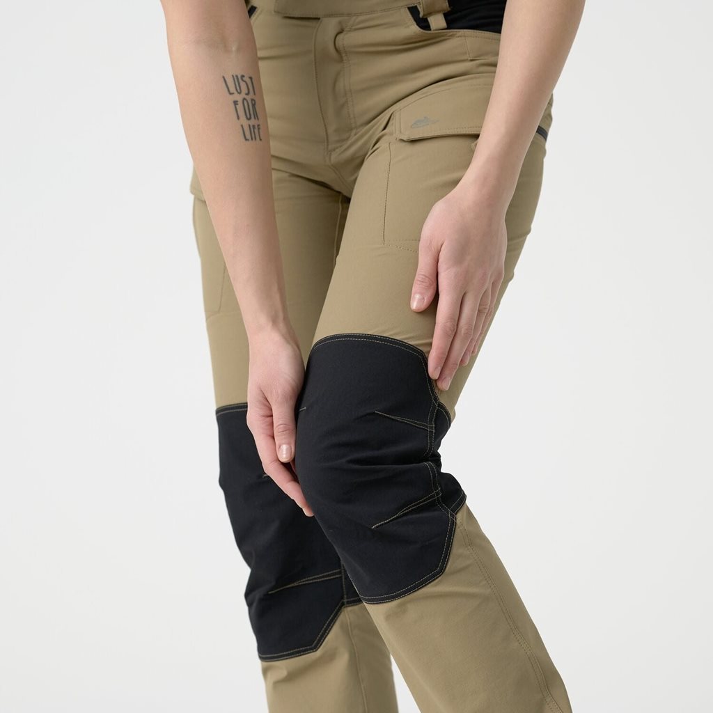 Pantalones softshell tacticos para mujer KHAKI/NEGRO
