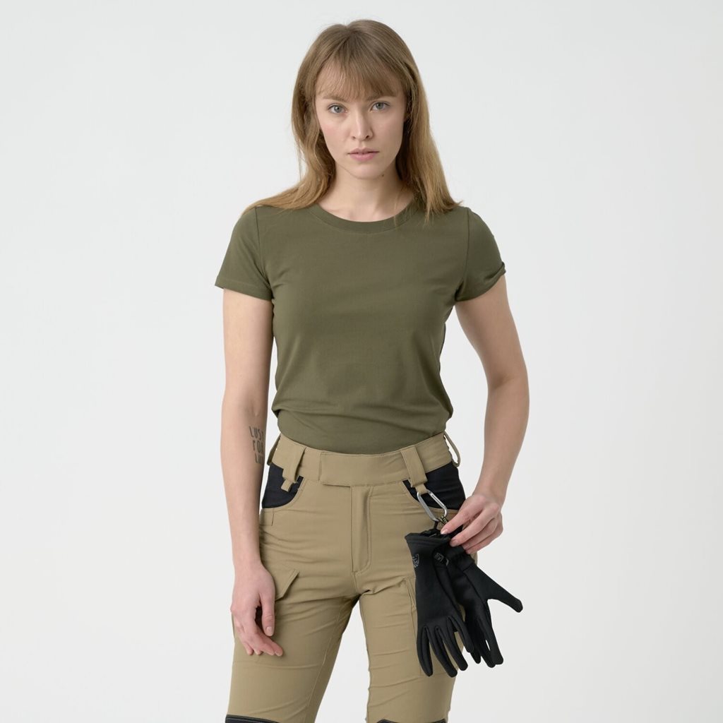 Pantalones softshell tacticos para mujer KHAKI/NEGRO