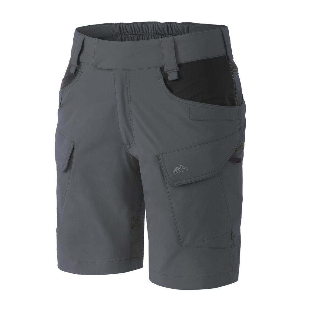 Pantalones cortos OTS VersaStretch Lite 8,5" Shadow Grey/Negro, mujer, bajo enrollable con botón