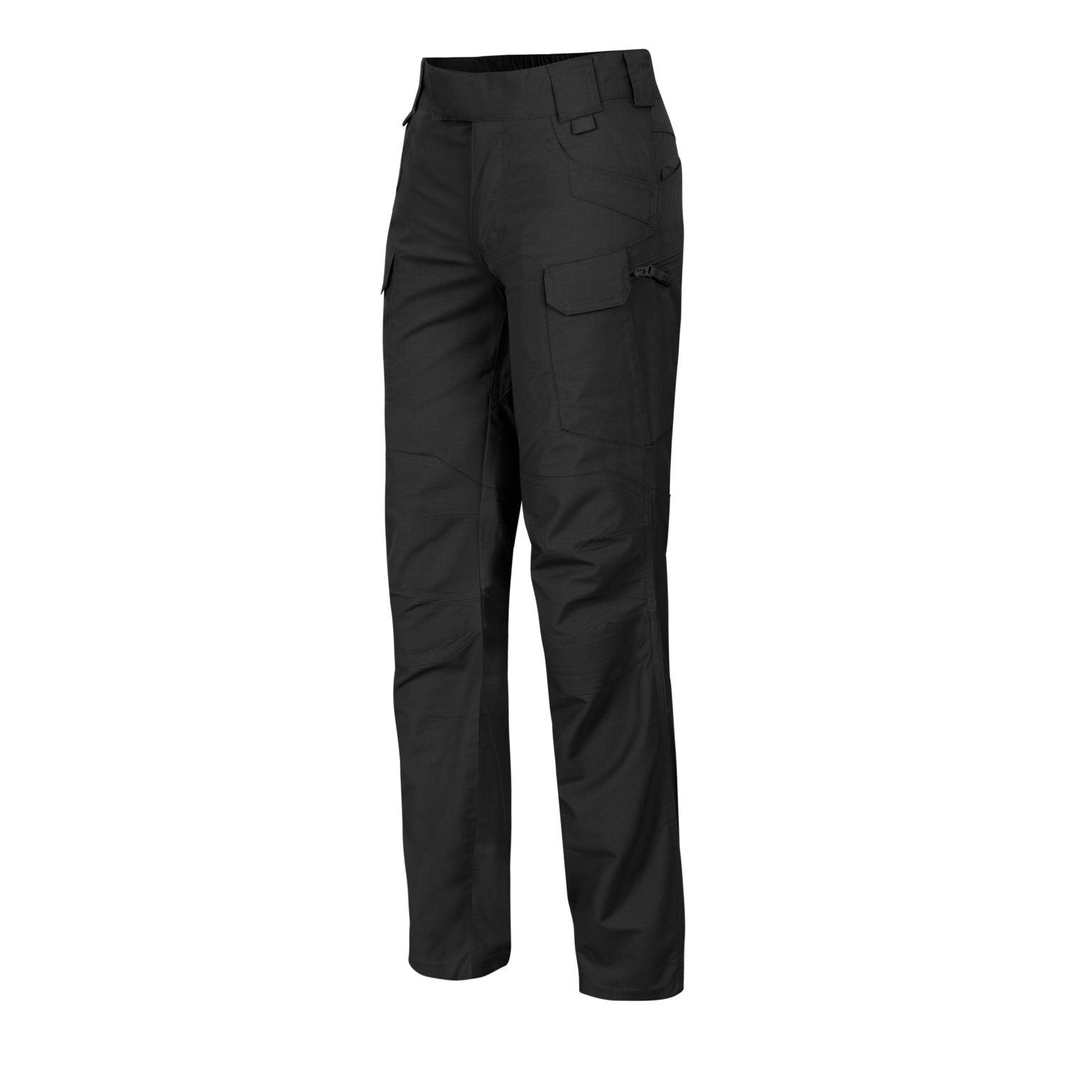 Pantalones tácticos de mujer UTP RESIZED rip-stop negros con múltiples bolsillos y alojamiento para protector de rodilla