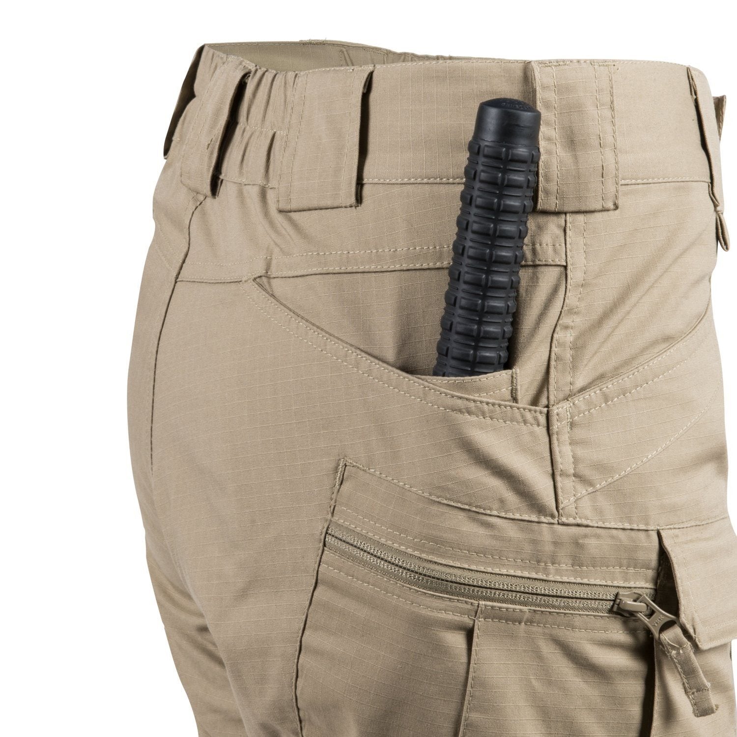 Pantalones tacticos UTP RESIZED rip-stop color khaki para mujer con multiples bolsillos y alojamientos para protectores de rodilla