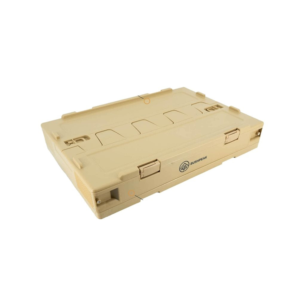 Caja plegable Flexbox 50 L verde de polipropileno con tapa de dos piezas y accesos laterales