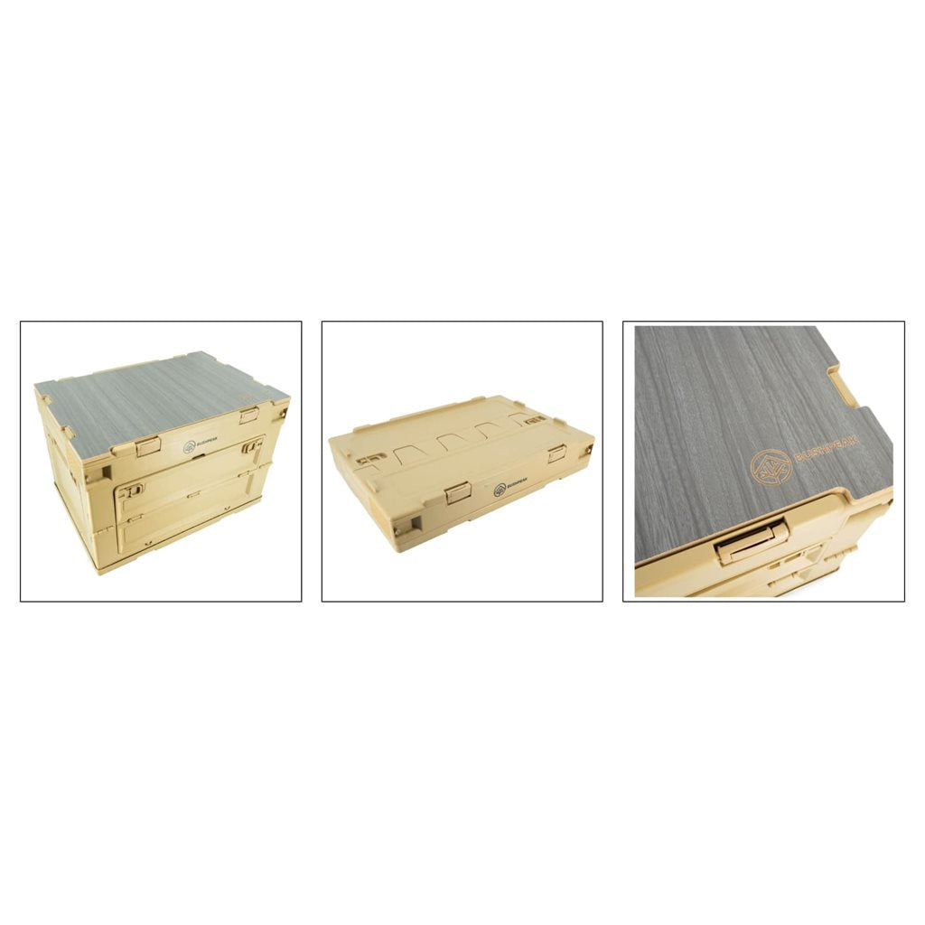 Caja plegable Flexbox 50 L verde de polipropileno con tapa de dos piezas y accesos laterales