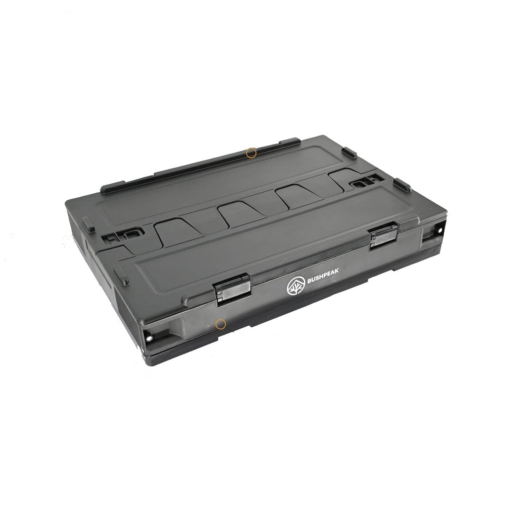 Caja plegable Flexbox 50 L verde de polipropileno con tapa de dos piezas y accesos laterales