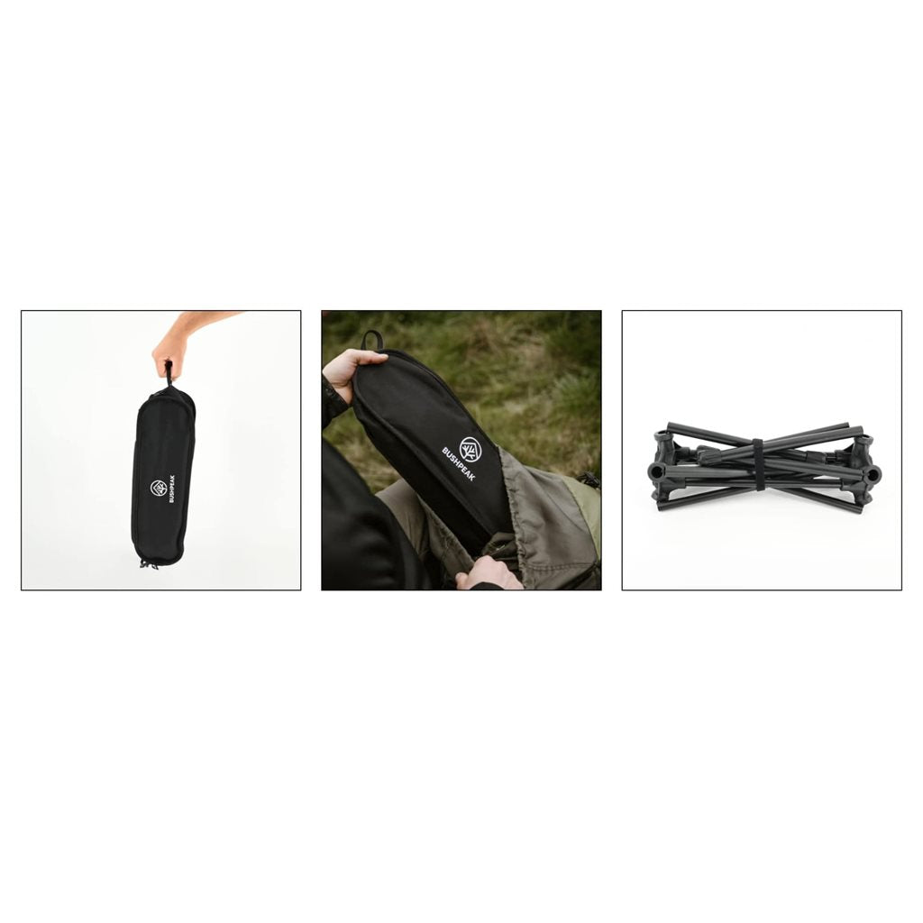 Silla de camping Wildscape alta, ligera y plegable en negro