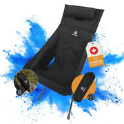 Silla de camping Wildscape alta, ligera y plegable en negro