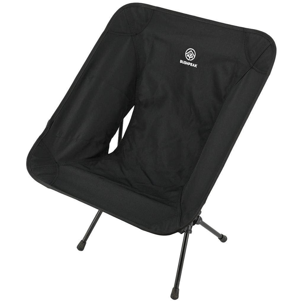 Silla Wildscape Mini plegable ligera en color negro, diseño compacto para camping
