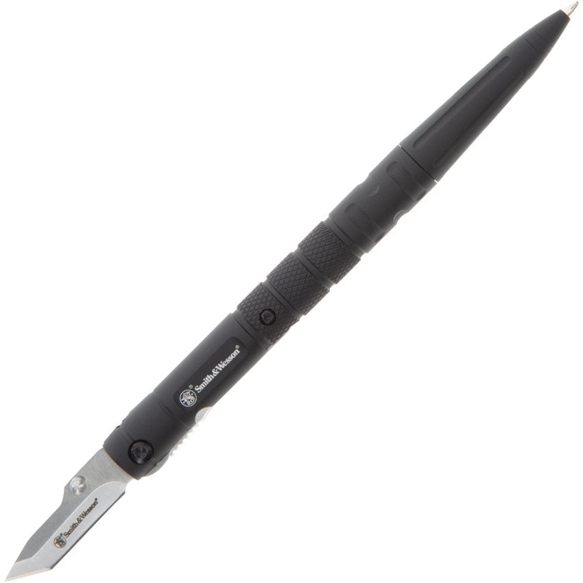 Bolígrafo S&W negro con cuchilla oculta de acero inoxidable