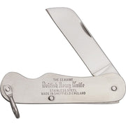 Navaja plegable original del ejército británico, hoja sheepfoot en acero inoxidable y anilla para cordón