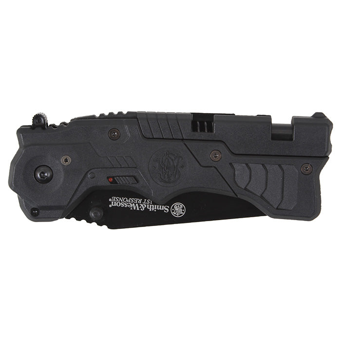 Cuchillo plegable Smith & Wesson SW911B con hoja dentada y rompecristales