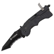 Cuchillo plegable Smith & Wesson SW911B con hoja dentada y rompecristales