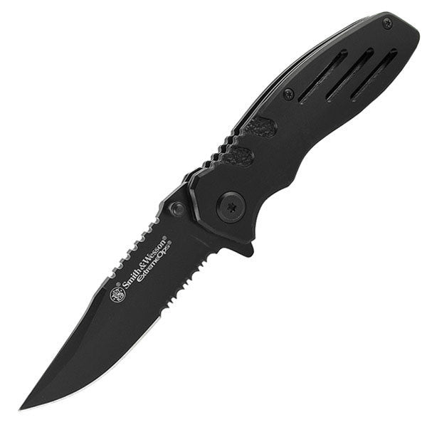 Navaja plegable Smith & Wesson Extreme Ops SWA24S, mango de aluminio, hoja 7Cr17