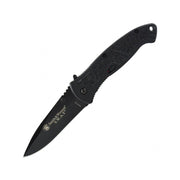 Navaja plegable Smith & Wesson S.W.A.T. negra con hoja lisa de acero 4034 y empunadura de aluminio