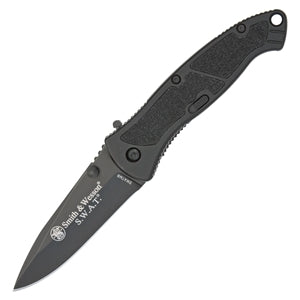 Cuchillo plegable S&W S.W.A.T. negro con hoja de 8,5 cm en acero inoxidable 4034