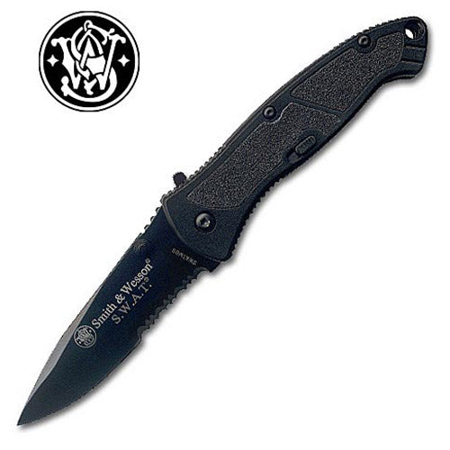 Navaja plegable SMITH & WESSON S.W.A.T con mango de aluminio, clip desmontable y hoja de 8,1 cm