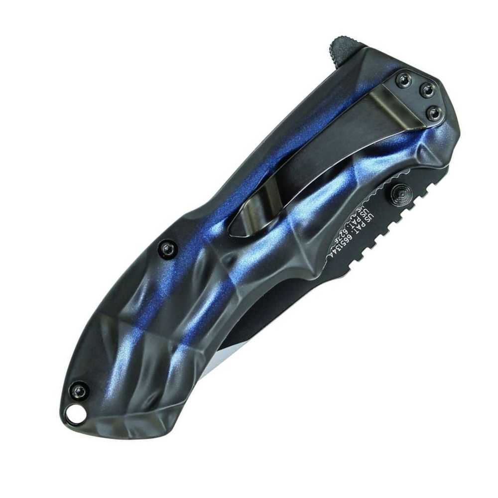 Navaja plegable SMITH & WESSON SWBLOP3TBL azul y negra, hoja tanto