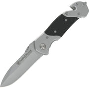 Navaja plegable Smith & Wesson First Response con cortacinturones y rompecristales, hoja inox 4000 y mango acero/G-10