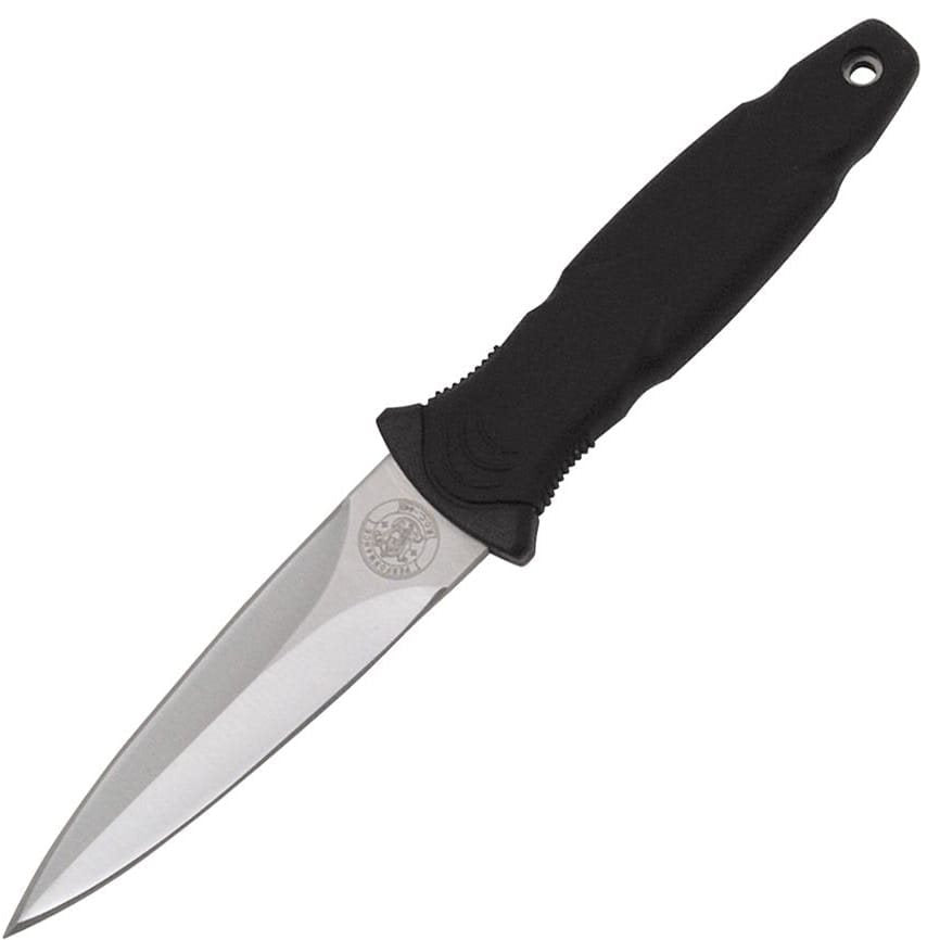 Cuchillo Smith & Wesson SWHRT3, daga pequeña de hoja doble con funda plástica y clip