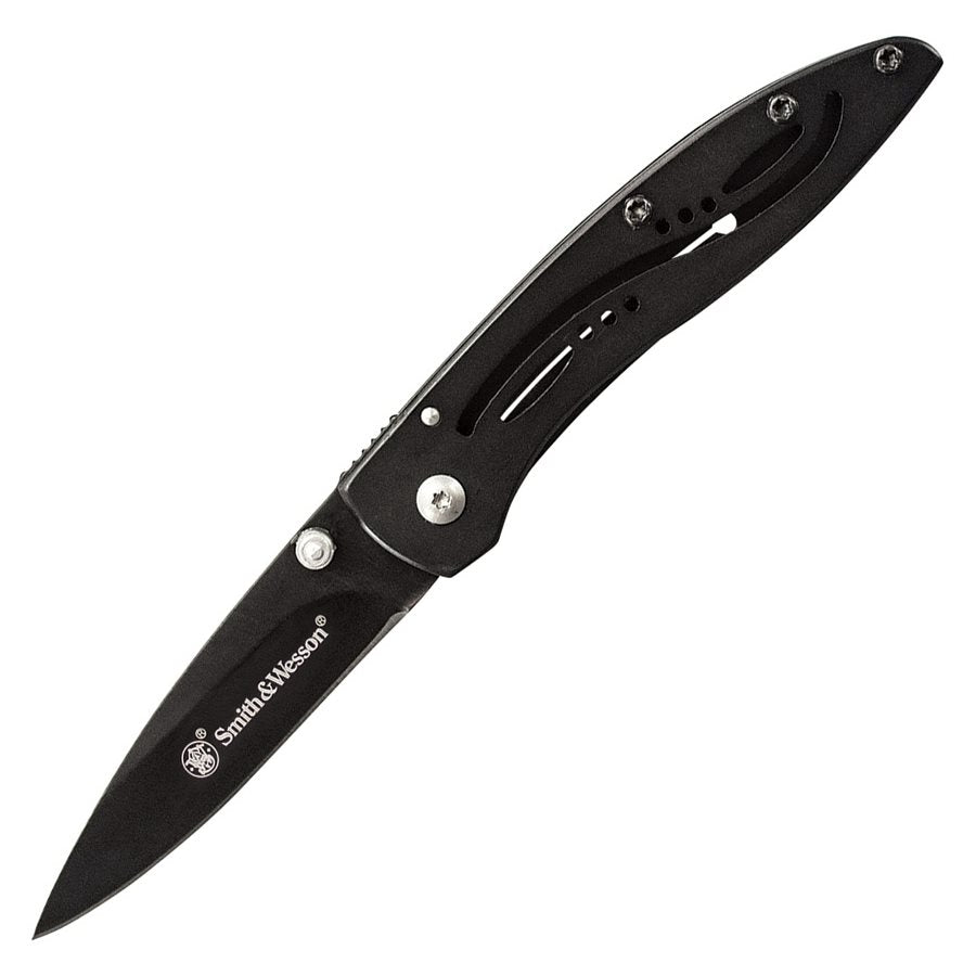 Navaja plegable SMITH & WESSON LITTLE PAL negra con hoja lisa y clip de bolsillo