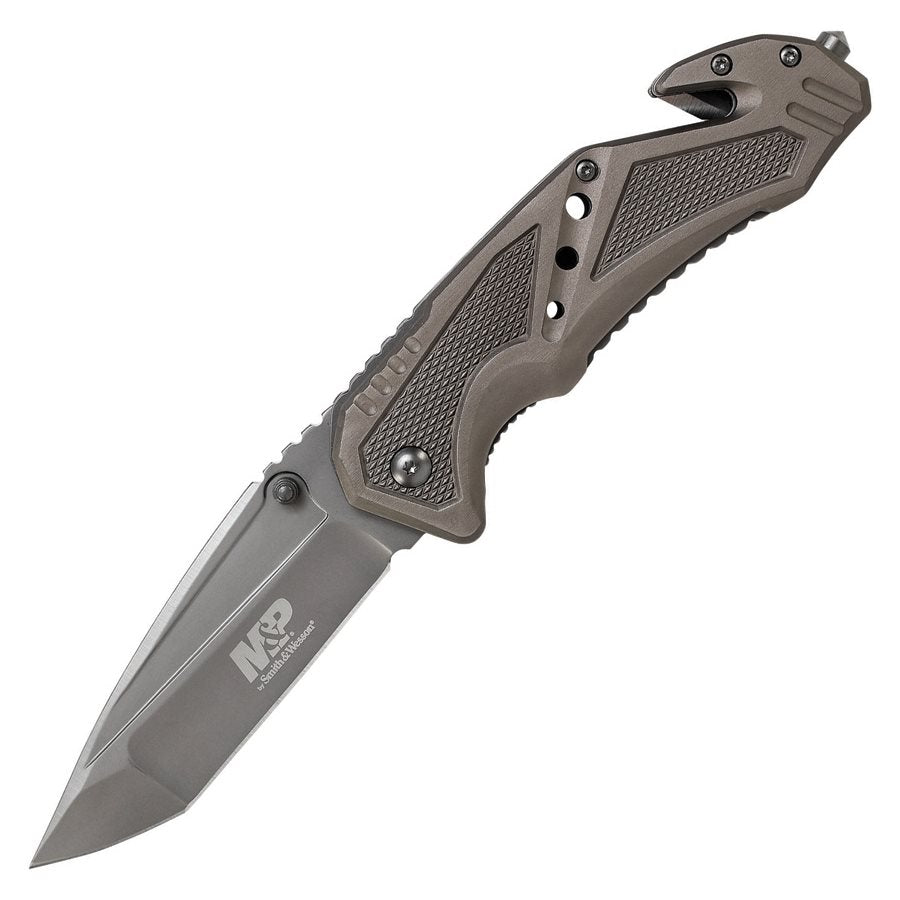 Navaja plegable M&P RESCUE tanto con empuñadura de aluminio, corta-cinturones y rompecristales