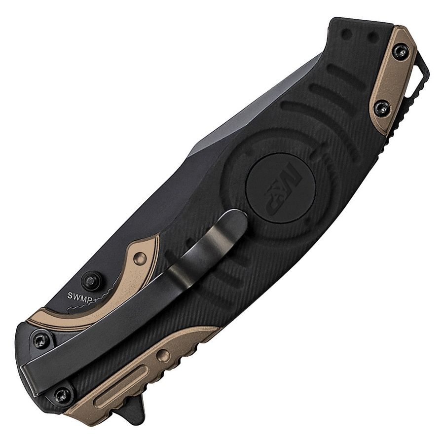 Navaja plegable MILITARY POLICE con hoja combinada de 90 mm y mango goma/plástico