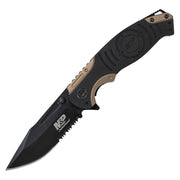 Navaja plegable MILITARY POLICE con hoja combinada de 90 mm y mango goma/plástico