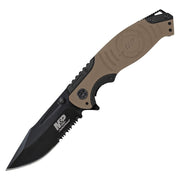 Navaja plegable SMITH & WESSON SWMP13GLS, filo combinado, color COYOTE