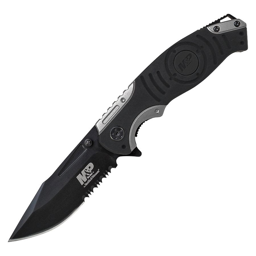 Navaja plegable SMITH & WESSON SWMP13GLS, filo combinado, color COYOTE