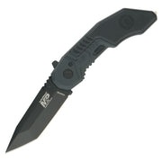 Navaja plegable SWMP3B Smith & Wesson negra, apertura asistida, hoja acero 4034 y rompecristales