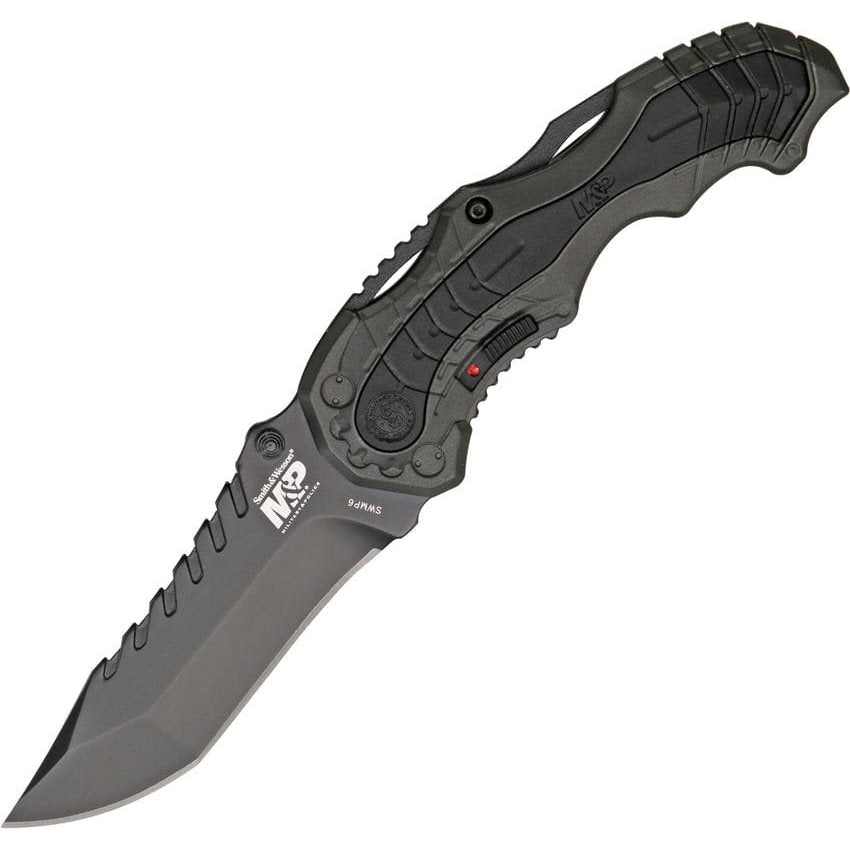 Navaja Smith & Wesson M&P negra plegable con hoja lisa (SWMP6)