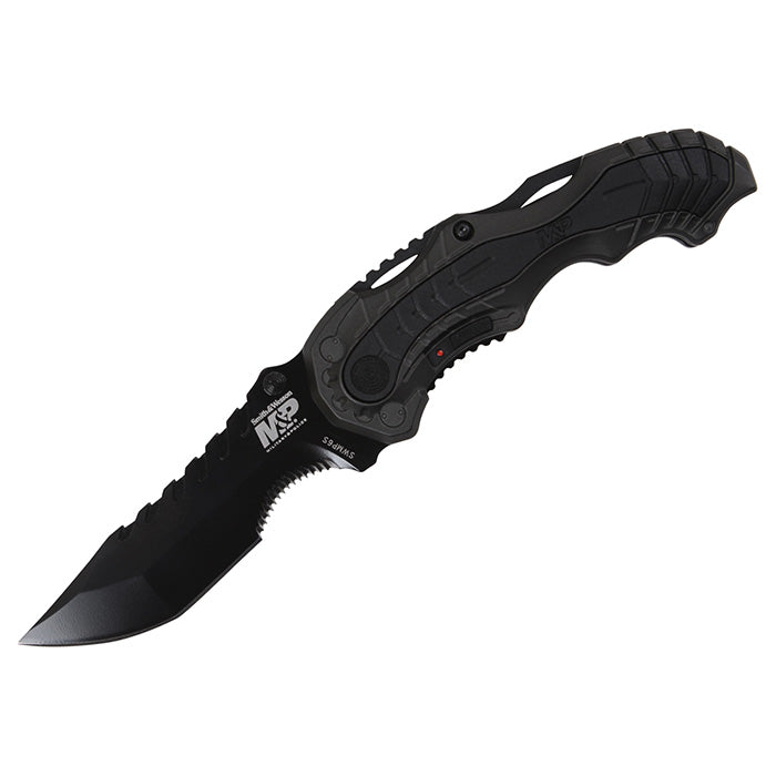 Cuchillo plegable Smith & Wesson M&P negro con apertura asistida M.A.G.I.C. y filo combinado