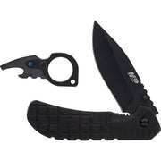 Set navaja plegable SWP1188459 y abridor negro en caja metalica