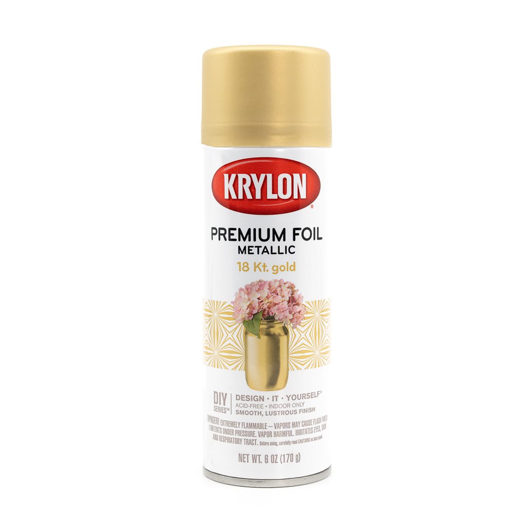 Lata de pintura KRYLON Premium Foil metálica en spray Oro 18KT