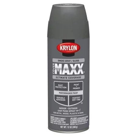 Lata de pintura spray KRYLON COVERMAXX gris brillante