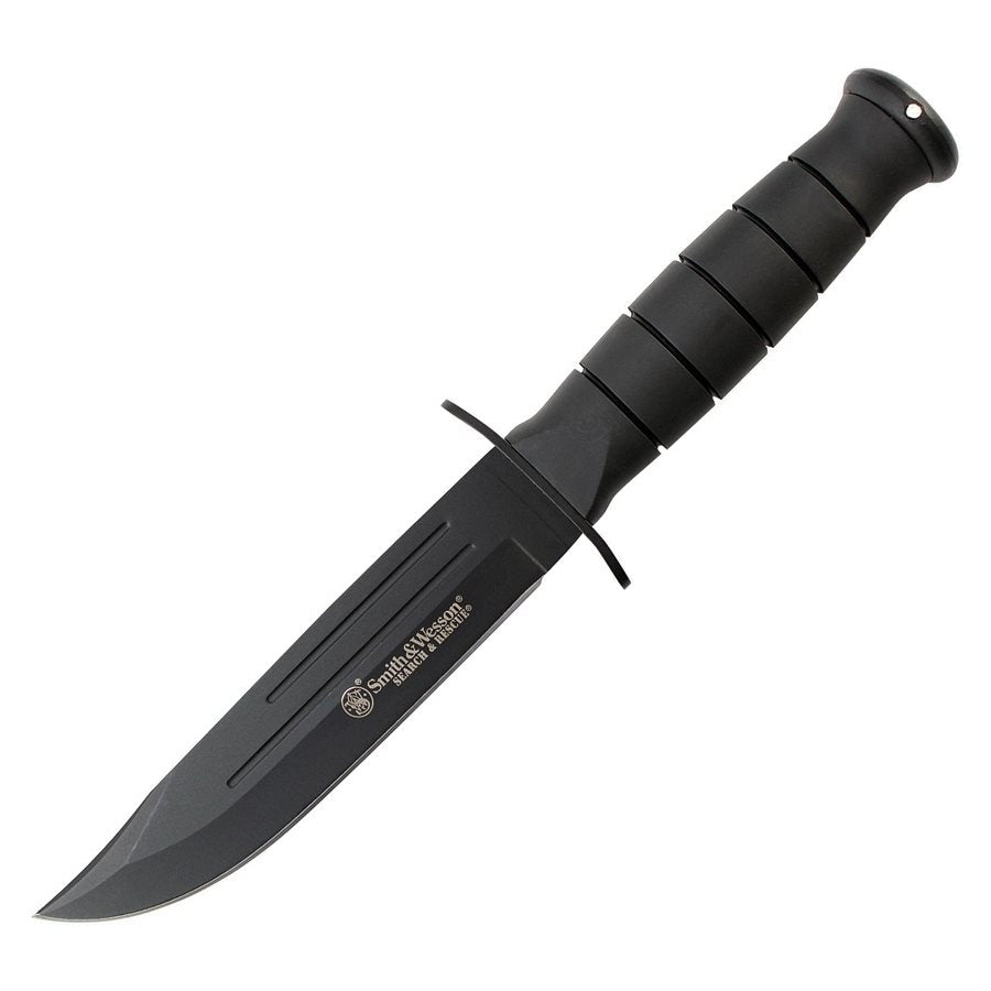 Cuchillo táctico Smith & Wesson Search & Rescue, hoja fija negra con funda y afilador