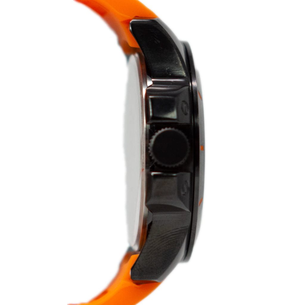 Reloj TROOPER naranja con correa de goma y caja de acero inoxidable