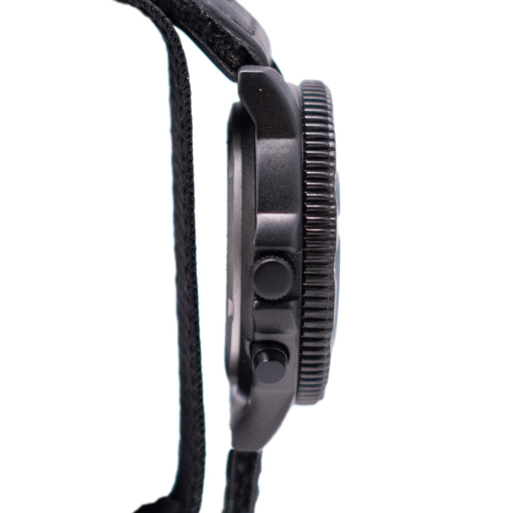 Reloj EMT con correa de nylon negro y azul SWW-455-EMT