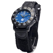 Reloj EMT con correa de nylon negro y azul SWW-455-EMT