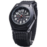 Reloj HF12BT con correa de nylon negro y blanco y caja de acero 44 mm