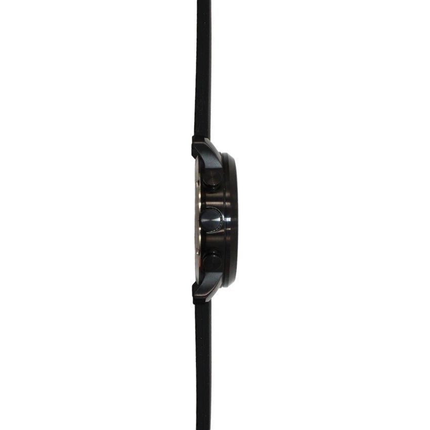 Reloj cronógrafo negro con correa de goma SWW-1500-BLK