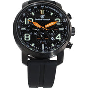 Reloj cronógrafo negro con correa de goma SWW-1500-BLK
