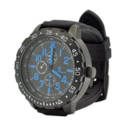Reloj Calibrator Smith & Wesson azul con correa de goma y esfera 50 mm