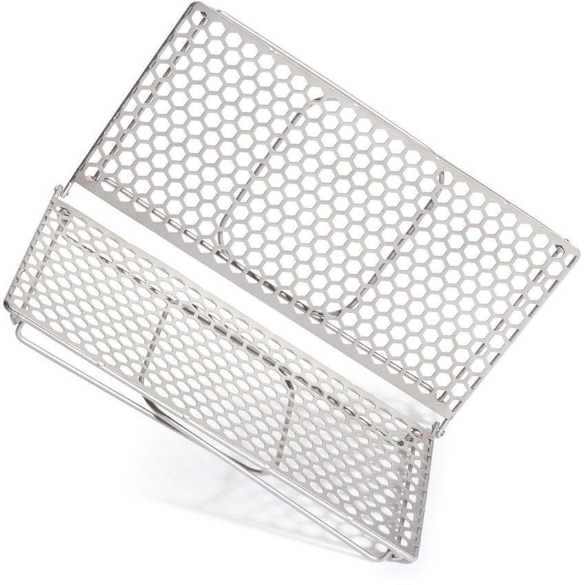 Parrilla plegable VARGO BIFOLD de titanio con funda de transporte