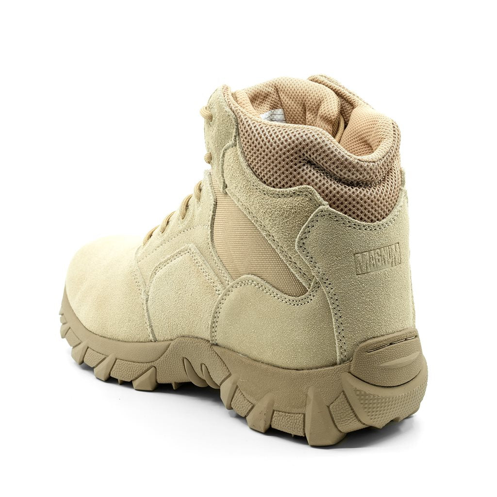 Botas tácticas Magnum COBRA 6.0 V1 en ante Desert con nylon 900D, forro transpirable y refuerzos en puntera y talón