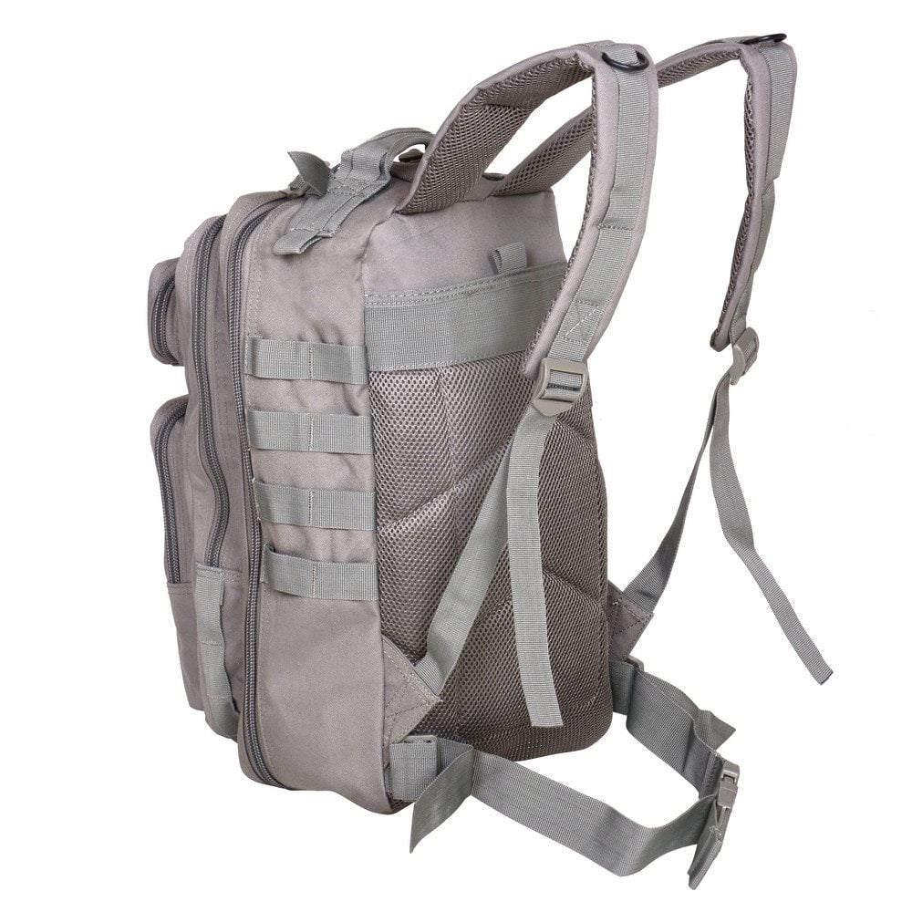 Mochila GURKHA ASSAULT pequeña negra de poliéster con revestimiento repelente al agua, sistema trasero cómodo y dos bolsillos frontales
