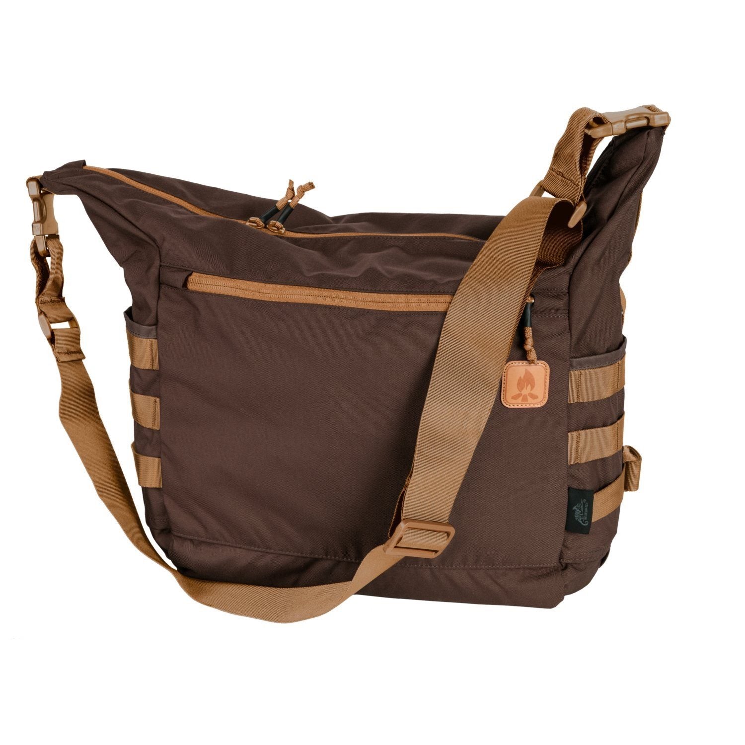Bolsa BUSHCRAFT SATCHEL Cordura negra con correa de hombro y paneles PALS/MOLLE