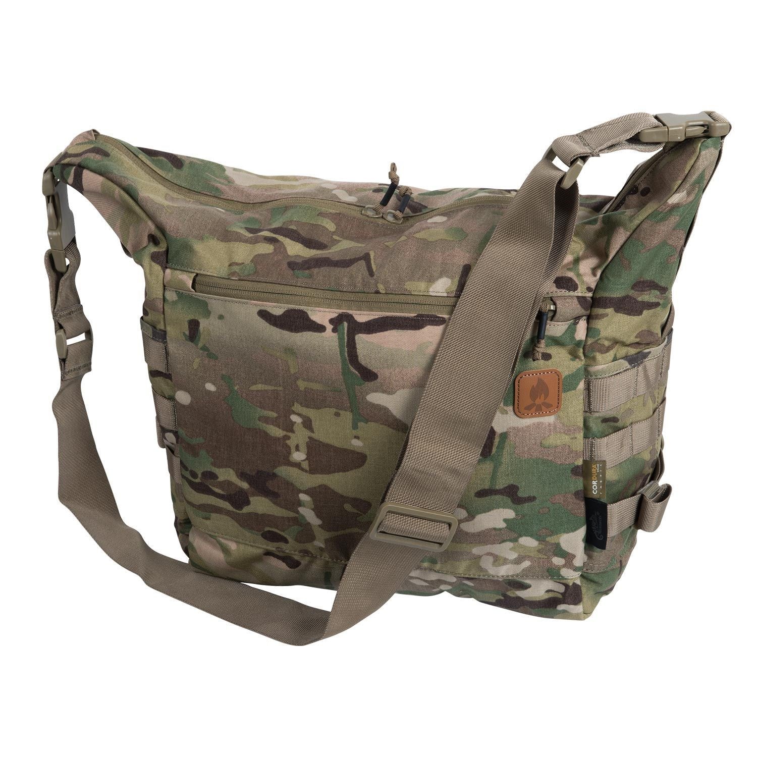Bolsa BUSHCRAFT SATCHEL Cordura negra con correa desmontable y paneles PALS/MOLLE