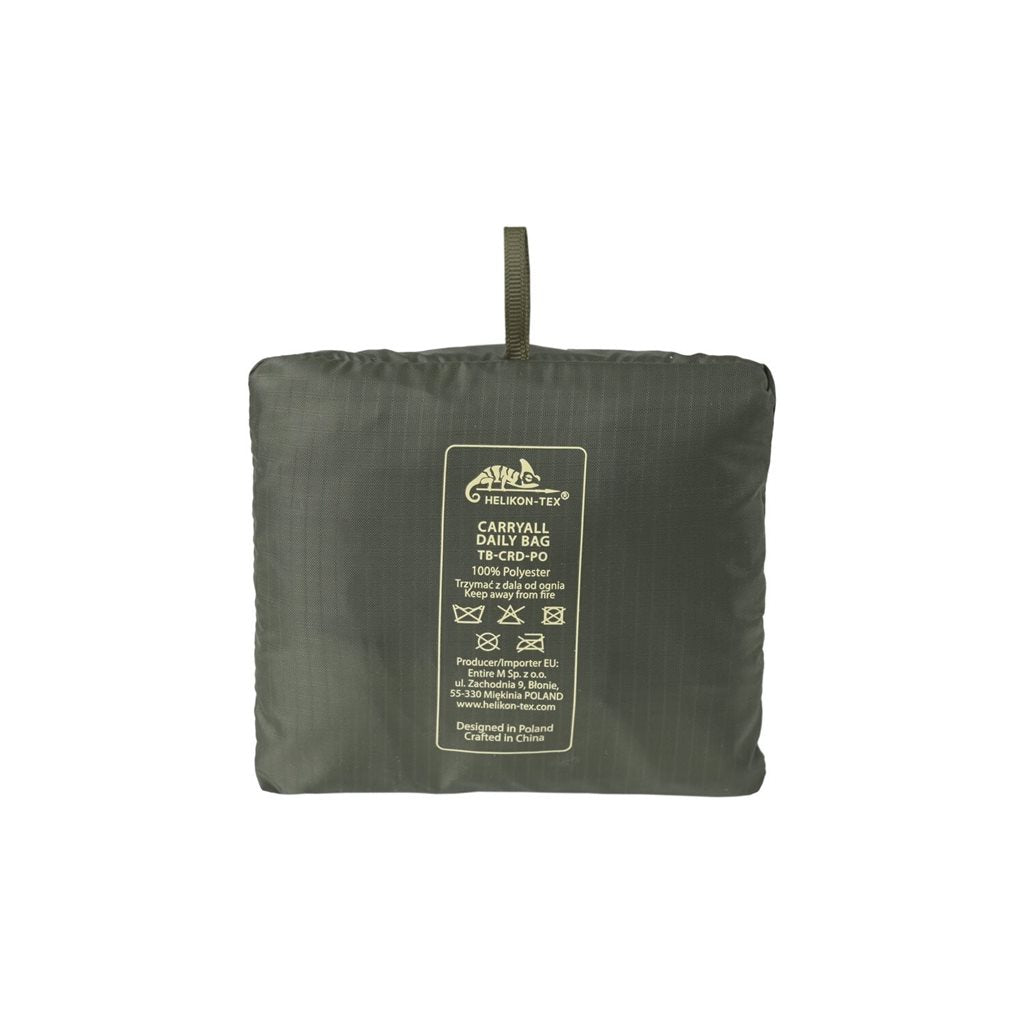 Bolsa bandolera CARRYALL DAILY BAG negra en poliéster rip-stop, ligera y resistente